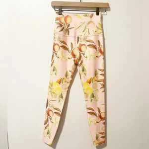 BEYOND YOGA Gabriela Printed Midi Performance Leggings in Light Pink Fruit Print